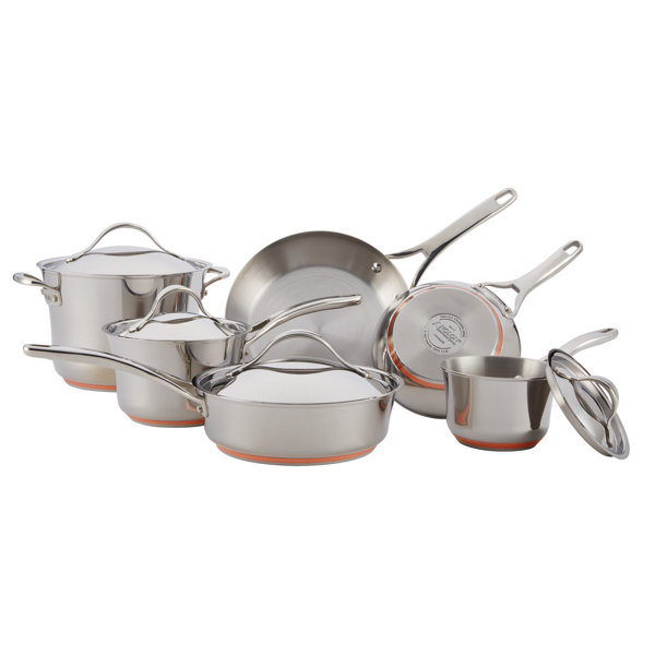 Anolon Nouvelle Copper Stainless Steel Cookware Set, 10Piece & Reviews Wayfair